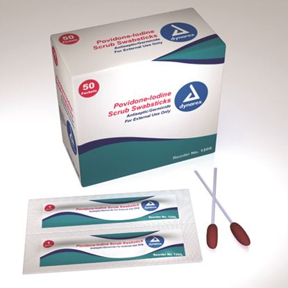 Povidone-Iodine Scrub SwabSticks  Bx-50